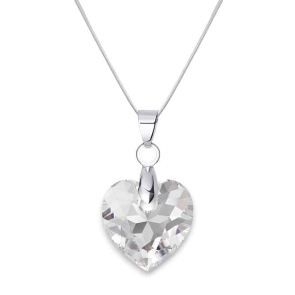 Szív swarovski kristályos nemesacél nyaklánc - Crystal