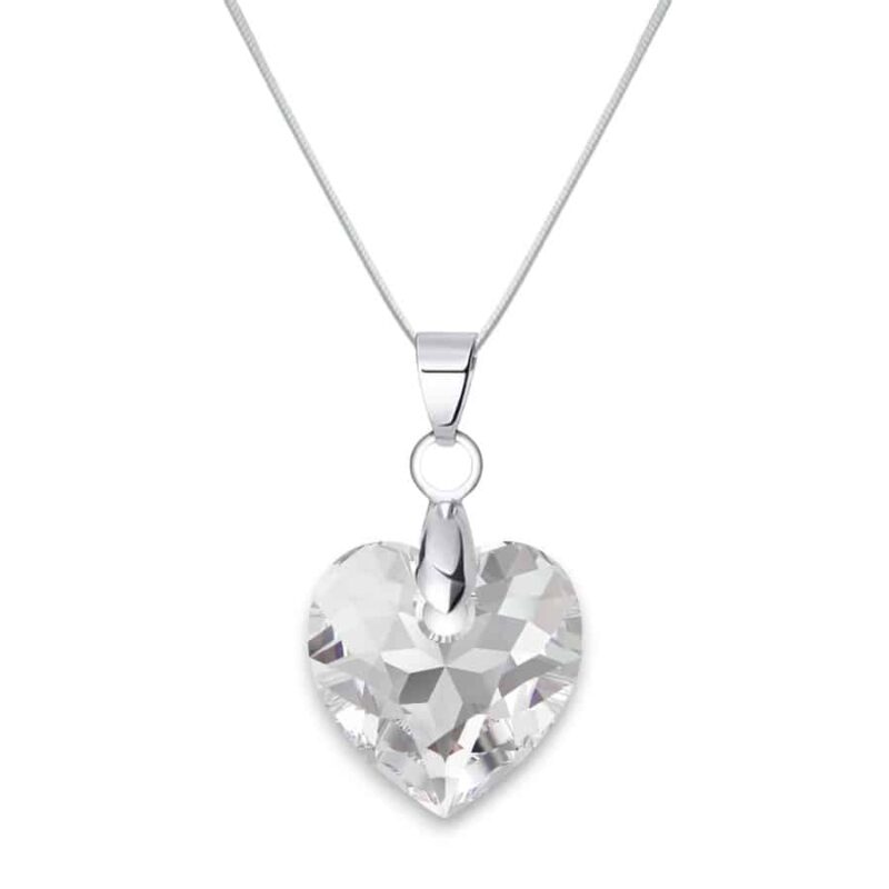 Szív swarovski kristályos nemesacél nyaklánc - Crystal