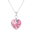 Rózsazsín Szív swarovski kristályos nyaklánc