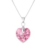 Rózsazsín Szív swarovski kristályos nyaklánc