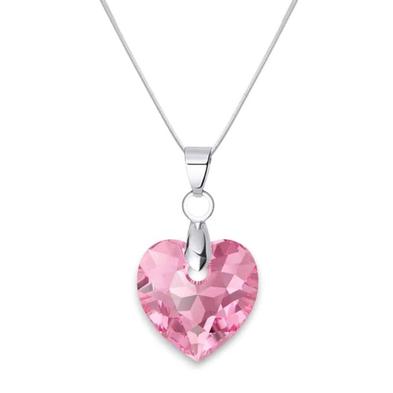 Rózsazsín Szív swarovski kristályos nyaklánc