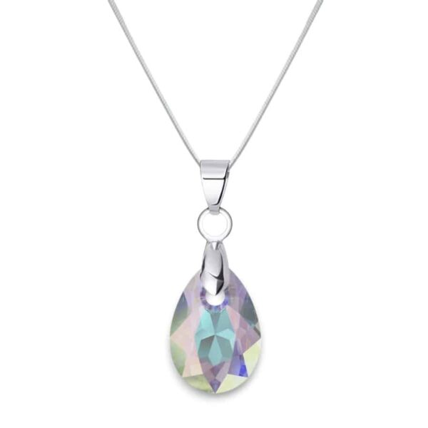 16 mm Csepp Swarovski kristályos nemesacél nyaklánc - Crystal AB