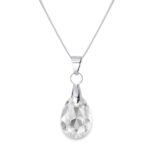16 mm Csepp Swarovski kristályos nemesacél nyaklánc - Crystal