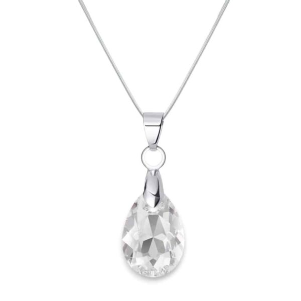 16 mm Csepp Swarovski kristályos nemesacél nyaklánc - Crystal