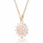 Rózsaarany nyaklánc virág medállal ajándék díszdobozban