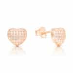 Rózsaarany szív ezüst fülbevaló ajándék díszdobozban