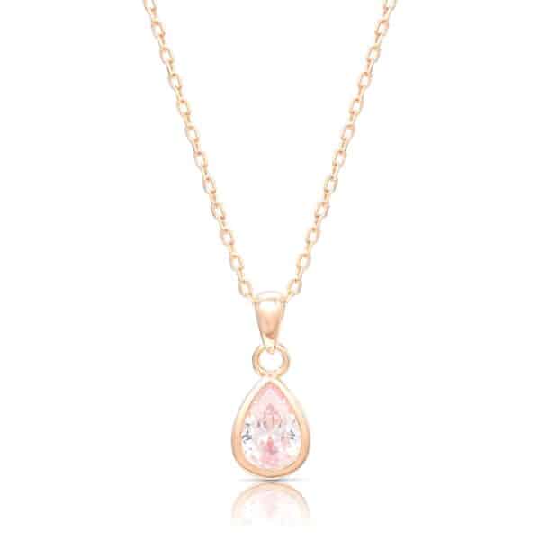 Rózsaarany nyaklánc csepp medállal ajándék díszdobozban