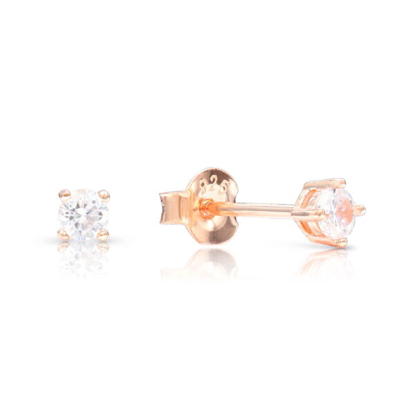 Rózsaarany pont ezüst fülbevaló ajándék díszdobozban