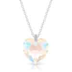 Szives swarovski kristályos ezüst nyaklánc ajándék díszdobozban - Crystal AB