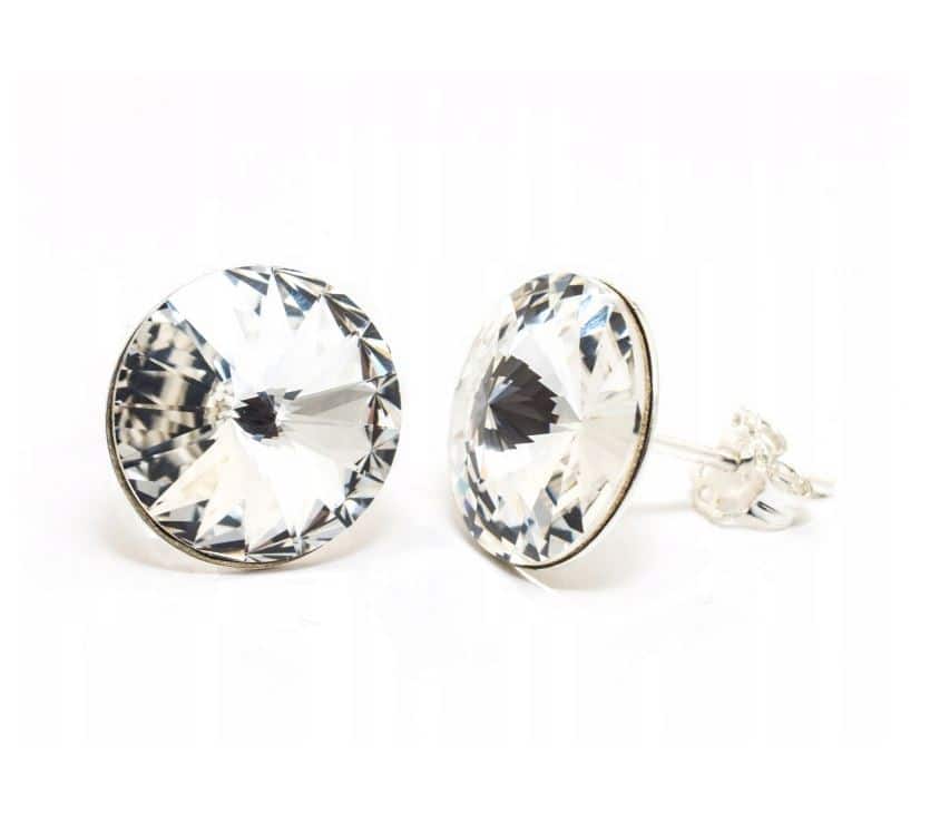 12 mm Rivoli Swarovski kristályos nemesacél fülbevaló - Crystal