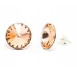 12 mm Rivoli Swarovski kristályos nemesacél fülbevaló - Light Peach