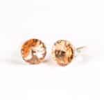 6 mm Rivoli Swarovski kristályos nemesacél fülbevaló - Light Peach