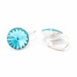 12 mm Rivoli Swarovski kristályos nemesacél fülbevaló - Blue Zircon