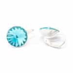 12 mm Rivoli Swarovski kristályos nemesacél fülbevaló - Blue Zircon