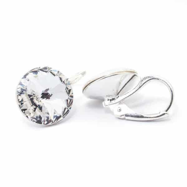 12 mm Rivoli Swarovski kristályos nemesacél fülbevaló - Crystal