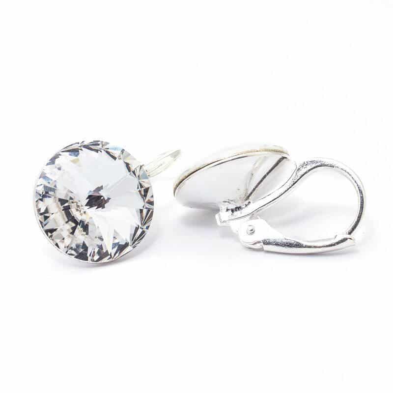 12 mm Rivoli Swarovski kristályos nemesacél fülbevaló - Crystal
