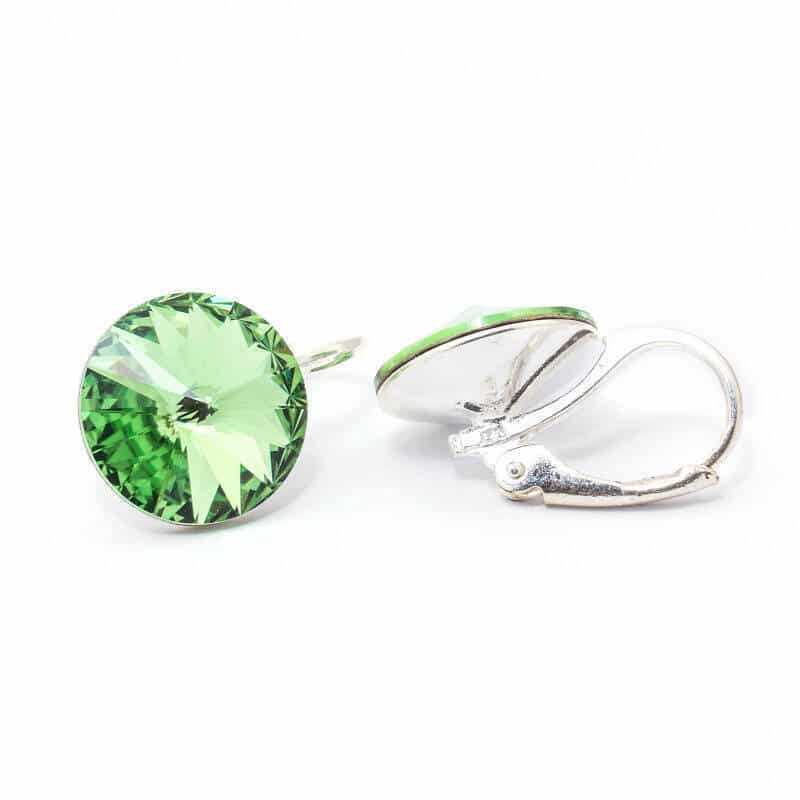 12 mm Hold Swarovski kristályos nemesacél fülbevaló - Peridot