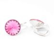 12 mm Rivoli Swarovski kristályos nemesacél fülbevaló - Rose
