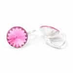 12 mm Rivoli Swarovski kristályos nemesacél fülbevaló - Rose