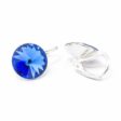 12 mm Rivoli Swarovski kristályos nemesacél fülbevaló - Sapphire