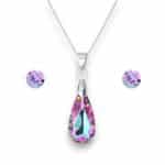 Swarovski kristályos ékszerszett - Körte 24 mm, Vitrail Light