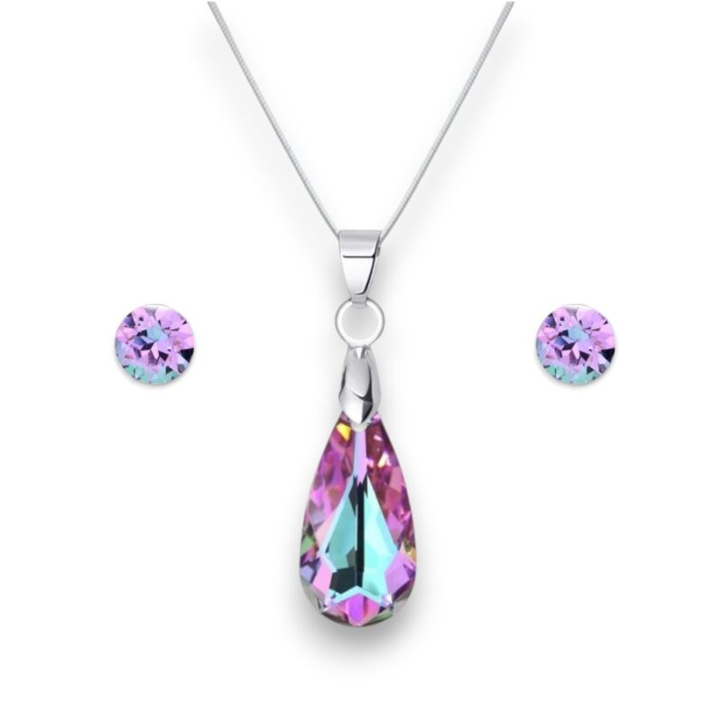 Swarovski kristályos ékszerszett - Körte 24 mm, Vitrail Light