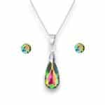 Swarovski kristályos ékszerszett - Körte 24 mm, Vitrail Medium