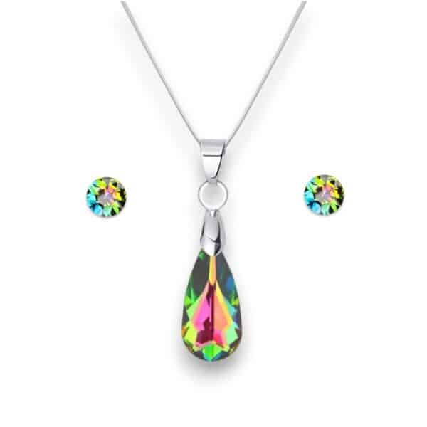 Swarovski kristályos ékszerszett - Körte 24 mm, Vitrail Medium