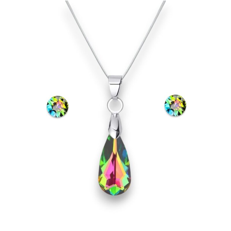 Swarovski kristályos ékszerszett - Körte 24 mm, Vitrail Medium