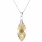 Navette Swarovski kristályos nemesacél nyaklánc - 30 mm - Golden Shadow