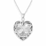 18 mm Szív Swarovski kristályos nemesacél nyaklánc - Crystal - Ajándék díszdobozban