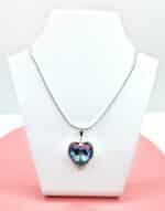 18 mm Szív Swarovski kristályos nemesacél nyaklánc - Vitrail Light - Ajándék díszdobozban