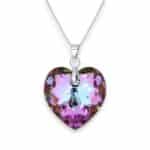 18 mm Szív Swarovski kristályos nemesacél nyaklánc - Vitrail Light - Ajándék díszdobozban