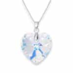 18 mm Szív Swarovski kristályos nyaklánc - Crystal AB - Ajándék díszdobozban
