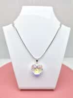 18 mm Szív Swarovski kristályos nyaklánc - Crystal AB - Ajándék díszdobozban
