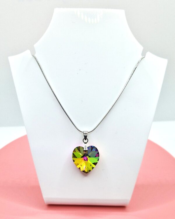 18 mm Szív Swarovski kristályos nyaklánc - Vitrail Medium