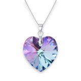 18 mm Szív Swarovski kristályos nyaklánc - Vitrail Light - Ajándék díszdobozban