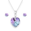 14 mm-es Szives Swarovski kristályos szett - Vitrail Light- ajándék díszdobozban