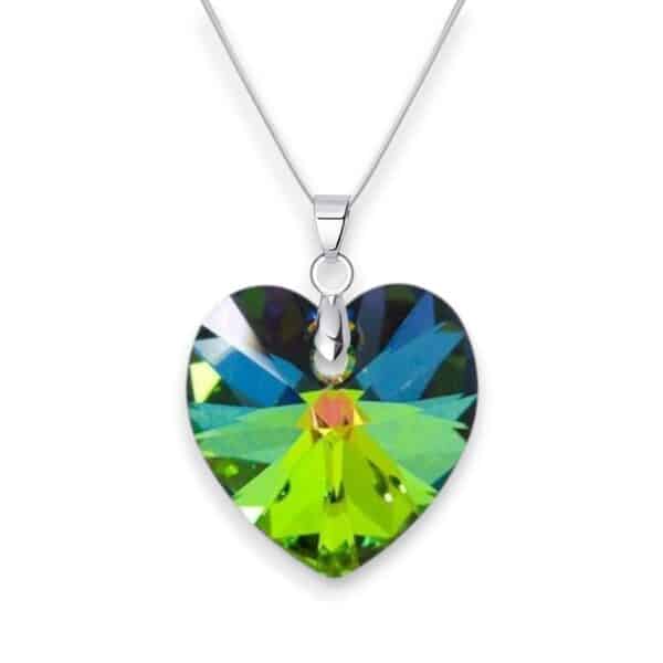 18 mm Szív Swarovski kristályos nyaklánc - Vitrail Medium