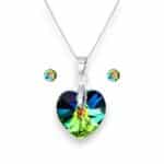 14 mm-es Szives Swarovski kristályos szett - Vitrail Medium - ajándék díszdobozban