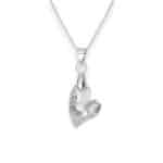 Fedre szív Swarovski kristályos nemesacél nyaklánc - 17 mm Crystal