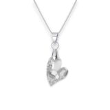 Fedre szív Swarovski kristályos nemesacél nyaklánc - 17 mm Crystal