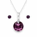Hold Swarovski kristályos nemesacél szett - Amethyst