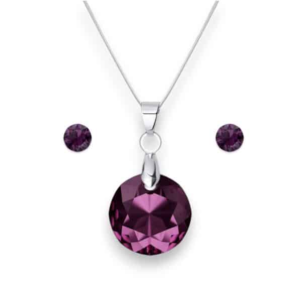Hold Swarovski kristályos nemesacél szett - Amethyst