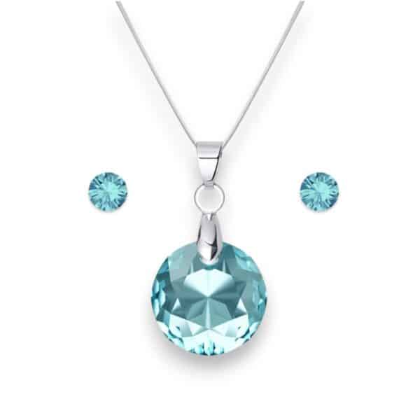 Hold Swarovski kristályos nemesacél szett - Aquamarine