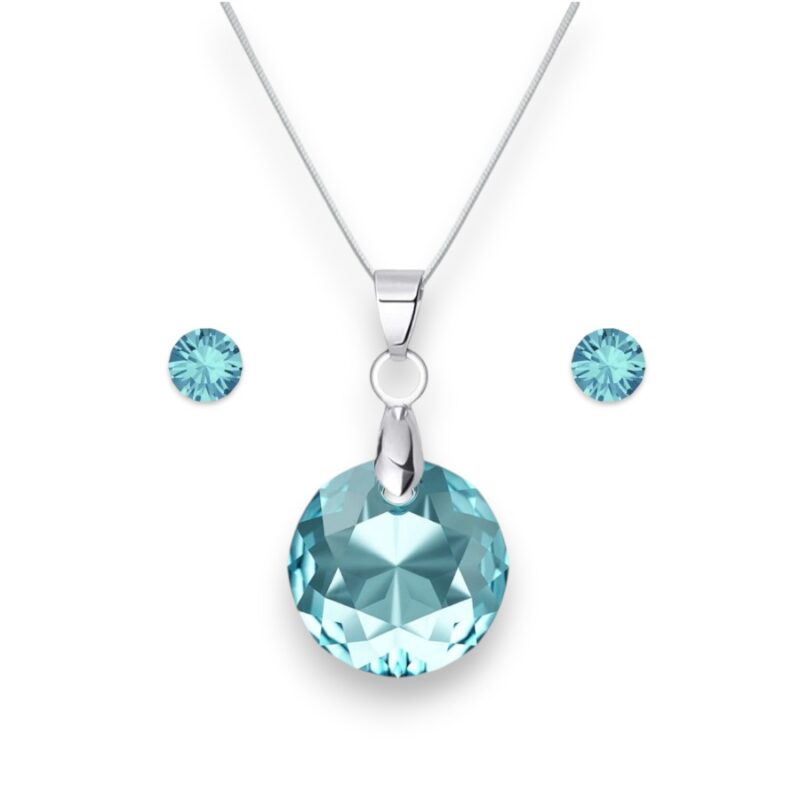 Hold Swarovski kristályos nemesacél szett - Aquamarine