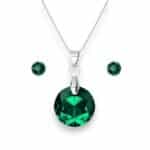 Hold Swarovski kristályos nemesacél szett - Emerald
