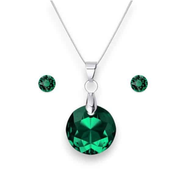 Hold Swarovski kristályos nemesacél szett - Emerald