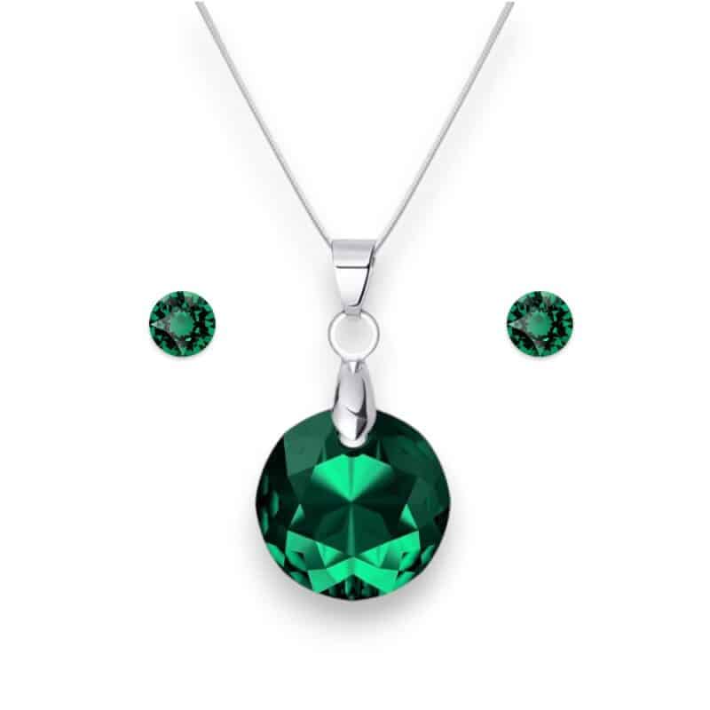 Hold Swarovski kristályos nemesacél szett - Emerald