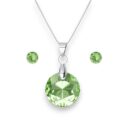 Hold Swarovski kristályos nemesacél szett - Peridot